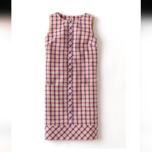 Boden British Tweed Sleeveless Checked Shift Dress With Pockets, US16/UK20